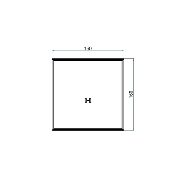 Produktbild UBD 160 159  -  Unterflur-Bodendose UBD 160 inkl. Blinddeckel mit Kante, geschlossen, und 15mm Vertiefung